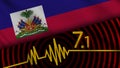 Haiti Wavy Fabric Flag, 7.1 Earthquake, Breaking News, Disaster Concept Royalty Free Stock Photo