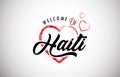 Haiti welcome to message with beautiful red hearts