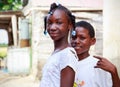 Haitian children in refugee camp