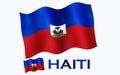 Haitian flag illustration with Haiti text and white space Royalty Free Stock Photo