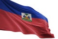 Haiti national flag waving isolated on white background 3d illustration Royalty Free Stock Photo