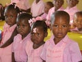 Haitian school children in the classroom.