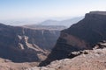 Hajar mountain range and Grand Canyon Oman Royalty Free Stock Photo