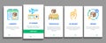 Hajj Islamic Religion Onboarding Elements Icons Set Vector