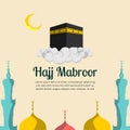 Hajj mabroor background design with clouds on mosque Royalty Free Stock Photo