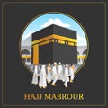 Hajj Mabrour background with holy kaaba and people Royalty Free Stock Photo