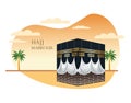 Hajj mabrour celebration with sacred kaaba Royalty Free Stock Photo