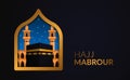 Hajj mabrour Islamic event pilgrimage to Mecca, Saudi Arabia. kaaba building. eid al adha mubarak