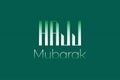 Hajj Mubarak flat typography text on green background