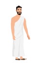 Hajj Pilgrim in Ahram religious dress vector