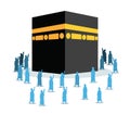 Hajj Pilgrimage Silhouette Walking Around Kabaa Royalty Free Stock Photo