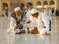 Activities Hajj pilgrims in Nabawi Mosque, the biggest and holiest mosque in Medina, Saudi Arabia