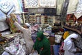 Hajj and Umra pilgrims looking for souvenirs in a shop during hajj period