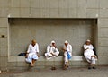 Hajj and Umrah pilgrims activitiy around Nabawi Mosque in Medina, Saudi Arabia.