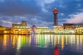 Hakata Port at night in Hakata, Fukuoka Prefecture, Japan