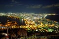 Hakodate City view in the night sky with many colorful city lights