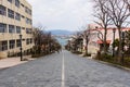 Hakodate, Hachiman zaka slope at Motomachi Royalty Free Stock Photo