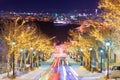 Hakodate, Hokkaido, Japan on Hachiman-zaka slope with holiday lighting