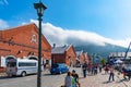 Hakodate, Hokkaido, Japan. Kanemori Red Brick Warehouse in summer sunny day Royalty Free Stock Photo