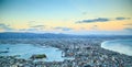 Fantastic views of Hakodate city from Mount Hakodate in the evening.One of Japan`s three best night views
