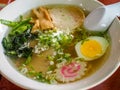 Hakodate, Hokkaido, Japan - Shio Ramen, Japanese traditional noodle soup with a pale, clear, yellowish broth.