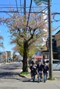 Highschool students playing on a sunny street