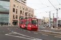 Hakodate, Japan, January 28, 2018: Trams are the main transportation mode for sightseeing in Hakodate. Covers main tourist spots.