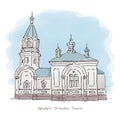 Hakodate Orthodox Church illustration, sightseeing spot in Japan