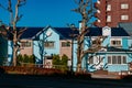 Hakodate Vintage colourful houses under sunlight high contrast shadow