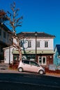 Hakodate Vintage colourful houses under sunlight high contrast shadow