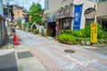 HAKONE, JAPAN - JULY 02, 2017: Japanese style of urban small street in Hakone