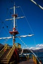 Hakone / Japan - March 14, 2019: The Pirate Ship of Hakone Sightseeing Cruise