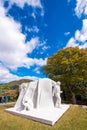 HAKONE, JAPAN - NOVEMBER 5, 2017: Sculpture in the open air museum. Copy space for text. Vertical.