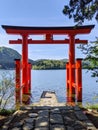 Hakone Lakefront Torii Royalty Free Stock Photo