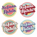 Hakuna matata Hand drawn typography vector Illustration