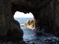 Hakusan Domon natural arch on cape Ashizuri