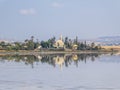 Cyprus - Stunning Hala Sultan Tekke located at the Larnaca salt lake bank Royalty Free Stock Photo