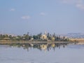 Cyprus - Stunning Hala Sultan Tekke located at the Larnaca salt lake bank Royalty Free Stock Photo