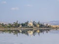 Cyprus - Stunning Hala Sultan Tekke located at the Larnaca salt lake bank Royalty Free Stock Photo