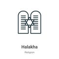 Halakha outline vector icon. Thin line black halakha icon, flat vector simple element illustration from editable religion concept