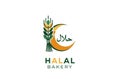 Halal Bakery logo features a stylized Royalty Free Stock Photo