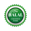 Halal Certified food label sign