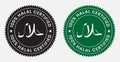 100% Halal certified food product sticker labels for apps or websites