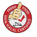 100% Halal Certified, Fresh food - printable stamp / label