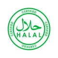 Halal certified grunge rubber stamp. Vector illustration on white background