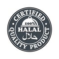 100% Halal, Certified, Quality product stamp / label