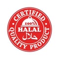 100% Halal, Certified, Quality product stamp / label