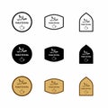 Halal Drink Label - Vector Flat Design Icon Set Royalty Free Stock Photo