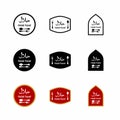 Halal Food Label - Vector Flat Design Icon Set Royalty Free Stock Photo