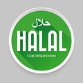 Halal food sign sticker